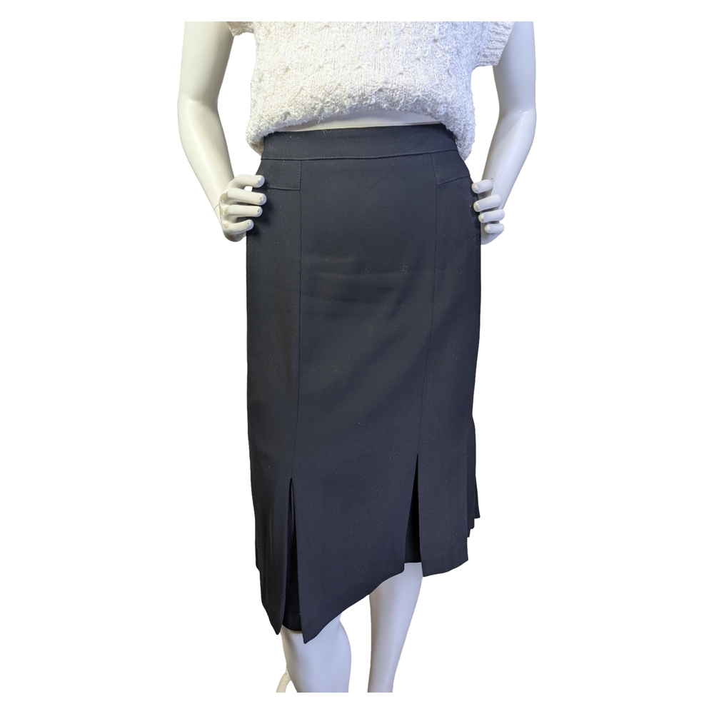Vintage 90s Minimalist Black Flare Hem Skirt | Goth Alt Whimsigoth | Size 8